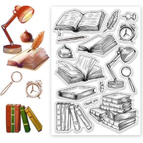 الكتب chgcraft clear kust book book stamps scrapbooking scrapbooking silicone clear clear seals for diy scrapbooking photo decoration ، 4.3x6.3inch