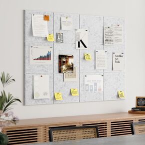 Felt Cork Board for Wall: Extra Large Bulletin Board for Office - 0.35 Inch Thick Corkboard Tiles 6 PCS Black Pin Board Squares Adhesive in Saudi Arabia