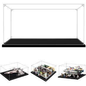 Acrylic Display Case for Lego 75357 Ahsoka Ghost & Phantom II, 21336 The Office or 75301 Luke Skywalker’s X-Wing Fighter, 14.96x12.2x5.9inches (38x31x15cm)