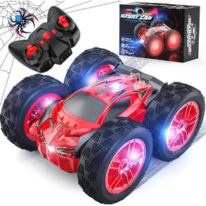 سيارة التحكم عن بُعد للأطفال ، ألعاب RC Stunt Cars للأولاد الذين تتراوح أعمارهم بين 4-7 مع نمط رائع على الوجهين وفلاش LED ، 1:24 لعبة لعبة هواية سيارة سباق هدية ل 3 4 5 6 7 8