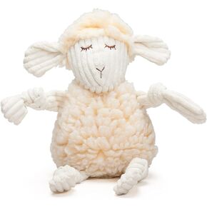 HuggleHounds Plush Dog Toy - Fuzzy Dog Toy, HuggleHounds Dog Toys, Squeaky Dog Toy, Soft Fleece, Interactive Durable Stuffed Dog Toy for Small and Large Breeds with Squeaker - Louise Lamb, Large