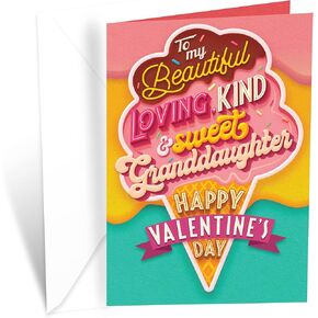 Prime Greetings Daughter Valentine's Day Card, Made in America, Eco-Friendly, Thick Card Stock with Premium Envelope 5in x 7.75in, Packaged in Protective Mailer (Sweet Candy)