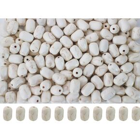 Turquoise Cylinder Beads for Jewelry Making 200pcs 8 * 12mm White Stone Tube Lanyard Space Beads for Garland Keychain DIY Handmade Focal Craft Beads for Necklace Bracelet Supplies