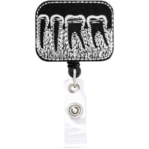 Teeth X-ray Dentist Gift Dental Assistant Gift Retractable Badge Reel ID Tag, with Alligator Clip,24in Nylon Cord, Nurse Office Employee Name Badge