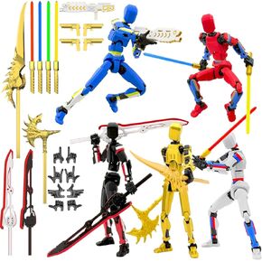 T13 Action Figure Already Assembled, 5-Pack Multi-Colored Titan 13 Action Figure Set Dummy with Laser Saber 3D Printed T 13 Lucky 13 Robo 13 Nova 13 Action Figures, Figura de acción t13, 5 Colors in Kuwait