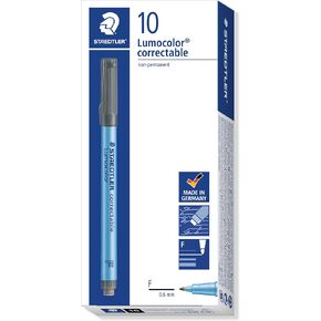Lumocolor Correctable Pen Fine Point Black-Pack of 10