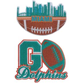 City of Miami and GO Words Patches for Iron On and Sew On Clothing, Set of 2