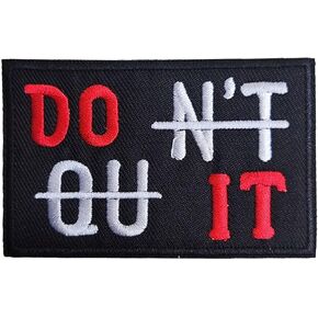 Funny Letters Don't Quit Sew on Iron on Patch Decorative Applique Accessories for Clothes Jeans Bags Hats Dress Backpacks