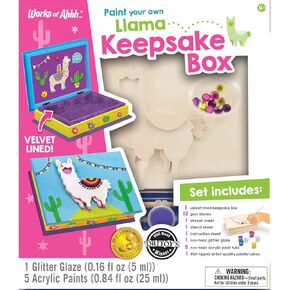 Works of Ahhh Craft Set - Llama Keepsake Box Classic Wood Paint Kit