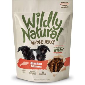 Whole Jerky Dog Treats | Limited Ingredient, Made in USA Jerky | Grain Free & Nothing Artificial | Alaskan Salmon, 5 oz