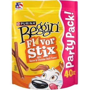Beggin’ Flavor Stix Treats for Dogs with Bacon and Cheddar Jack Flavor - 40 oz. Pouch