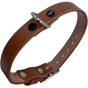 Genuine Leather Heavy Duty Dog Collar for Medium Dog, Large and Extra Large Dog - Wide Dog Collar Adjustable with Rust-Proof Metal Buckle- Made in Italy (Black, M (Approx 13.77-17.71 inch))