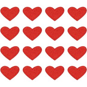 PATIKIL Iron-on Patches, 16 Pack Heart Shaped Sew Embroidered Patches Love Appliques Embellishments for Clothing Jackets Hat Backpack Repairing Decorations, Grey