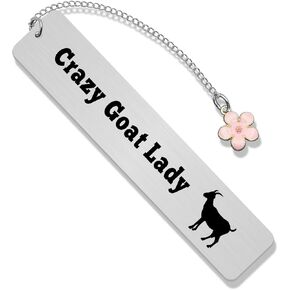 Goat Gifts: Funny Bookmark for Women, Men & Animal Lovers - Stainless Steel, 1 Pc