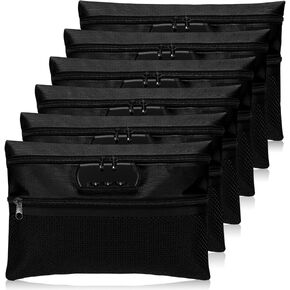 6 Pcs Money Bag with Lock Double Layer Locking Accessories Pouch 11.02 x 7.87 Inches Locking Bank Bag Cash Bag Lockable Storage Bag with Zipper for Cash Passports Notary Supplies(Colorful) in Kuwait