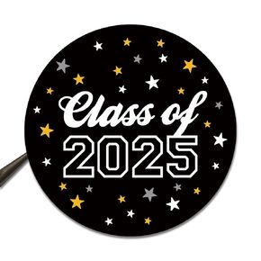 Class of 2025 Stickers, Party Favor Bag Labels, Graduation Party Favors & Decorations, Class of 2025 Stickers for Favors, 1.6" Circle Envelope Seals, Grad Party Envelope Seals, Pack of 120 (Red)