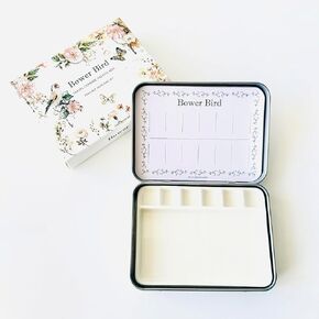 Travel Watercolor Palette,Portable Ceramic Palette 6 Well,Empty Paint Palette,Small Travel Metal Paint Boxwith Porcelain Palette (6Well)