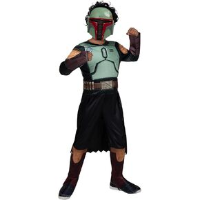 Star Wars Boba Fett Official Youth Halloween Costume - Premium Padded Jumpsuit with Plastic Mask and Detachable Cape