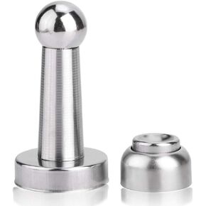Magnetic Door Stop, Heavy Duty Magnetic Door Stopper, Wall/Floor Mounted, Door Holder, Magnetic Door Catch Stopper, Silver, 1-Piece