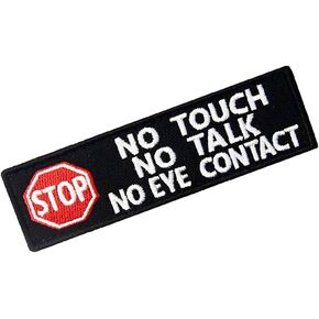 Embroidered Service Dog Tactical Patch, No Touch No Talk No Eye Contact Dog Patch for Dog Vests/Harnesses Emblem Fastener Hook & Loop Patch