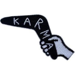 Karma Boomerang Patch, Size 3" Sew On Patches, Funny Embroidery Fabric Patches for Clothes Jeans Backpack Hat, Applique Patches, Embroidery Iron On Patches for Clothes, Gift for Adults
