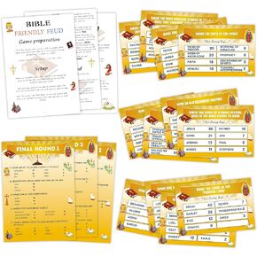 Bible Games for Adults and Family,Family Feud Game for Adults,Bible Study,Religious Gifts,Cards Christians Like,Bible Trivia,Fun Games for Family Game Night,15 Game Cards+3 Instruction Cards,O3