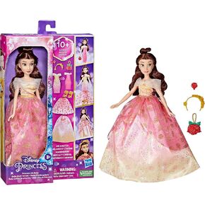 Disney Princess Life Belle Fashion Doll, 10 Outfit Combinations, Fashion Doll Clothes and Accessories, Toy for Kids 3 Years Old and Up