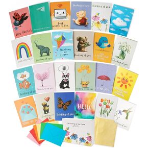 Thinking of You Cards with Envelopes, Set of 24 Large 5x7 Thinking of You Cards Assortment Box with Envelopes and Gold Seals