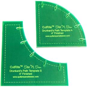 Quilter's Paradise Drunkards Path Template, Green