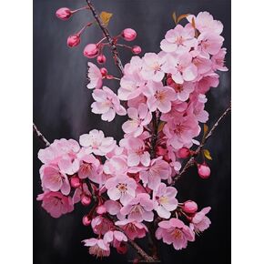 Japanese Cherry Blossom 5D Adult Diamond Art,DIY Diamond Art Painting Kit for Decor Canvas 11.7x15.7inch/30x40cm