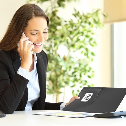 Dunwell Plastic Folders with Pockets (Black, 3 Pack), 2 Pocket Poly Folders for School, Home or Office, Durable Acid-Free Poly, Includes Removable Adhesive Labels in Kuwait