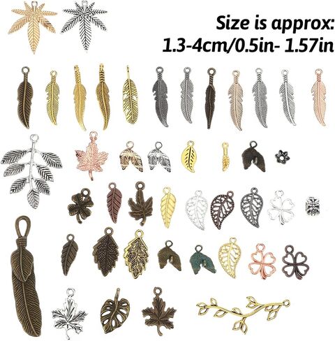 Vintage Flower Charms, 100 Grams Assorted Color Steampunk Floral Metal Antique Pendant Flower Charm DIY Steampunk Leaf Rose Plant Maple Charms for Halloween Craft Jewelry Making Accessory in Saudi Arabia
