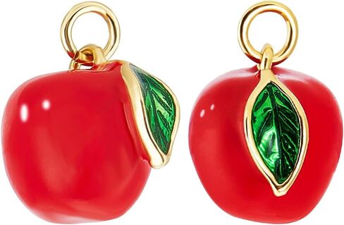 Beebeecraft 1 Box 18K Gold Plated Enamel Slipper Shoe/Bunny/Rainbow/Apple/Mushroom/Clown Charms for Bracelets Jewelry Making in Saudi Arabia