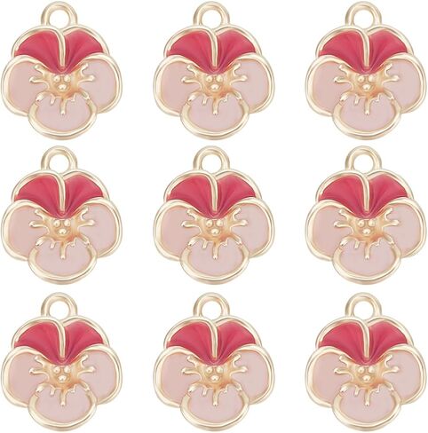 Beebeecraft 1 Box 18K Gold Plated Enamel Slipper Shoe/Bunny/Rainbow/Apple/Mushroom/Clown Charms for Bracelets Jewelry Making in Saudi Arabia