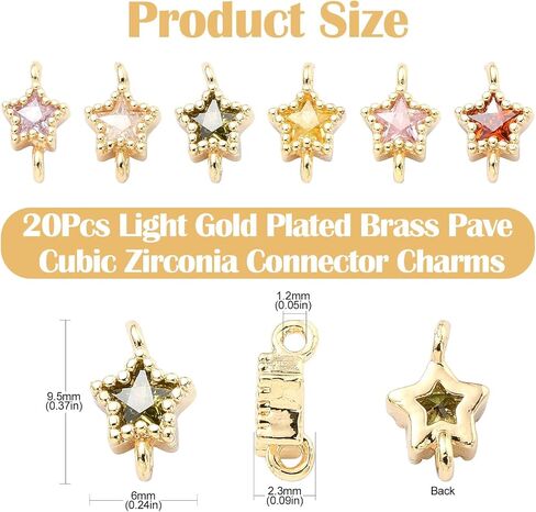Ipotkitt 200 Pcs 8 Styles Platinum & Gold Brass Cubic Zircon Connector Charms Rhinestone Links Charms Flat Round Birthstone Charms Clear Crystal Connectors Charms for DIY Gift Jewelry Making in Saudi Arabia