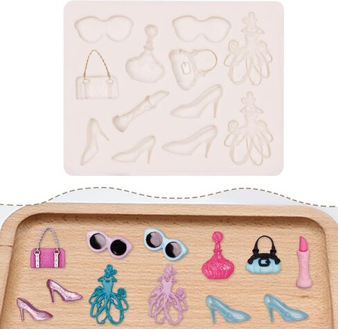 Shoes Polymer Clay Molds Fashion Handbag High Heels Resin Chocolate Molds for DIY Cute Necklaces Earring Jewelry in Saudi Arabia