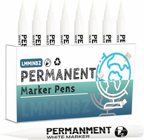 White Acrylic Paint Pens Permanent Marker Painting Coloring Pens Art Marker for Clothes Tire Wood Rocks Metal Canvas Plastic Ceramic Glass Scrapbook (White-1) in Kuwait