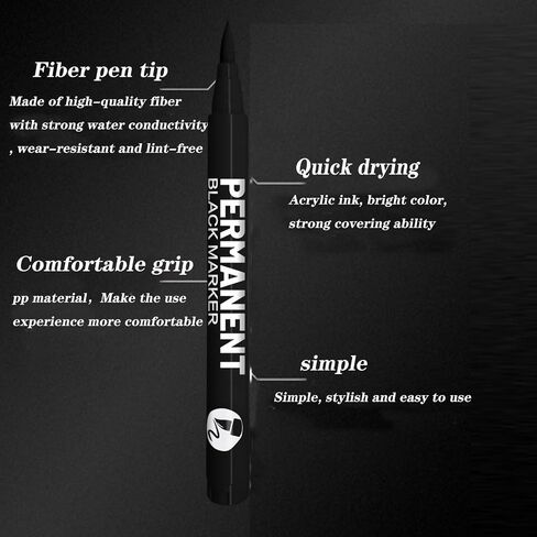 White Acrylic Paint Pens Permanent Marker Painting Coloring Pens Art Marker for Clothes Tire Wood Rocks Metal Canvas Plastic Ceramic Glass Scrapbook (White-1) in Kuwait