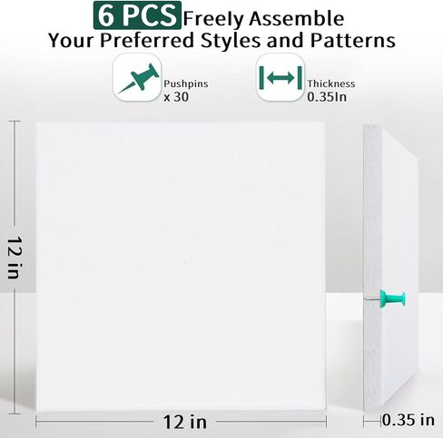 لوحة Cork Board للجدار: لوحة نشرة كبيرة إضافية للمكتب - 0.35 بوصة البلاط السميك من البلاط in Kuwait