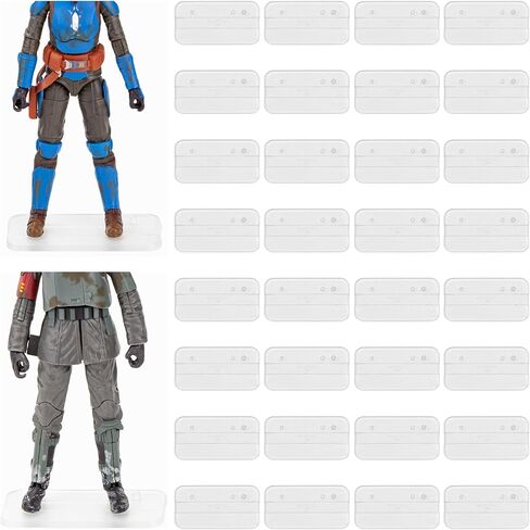32 Pieces Plastic Action Figure Display Stand Base ,Multi-PEG Model Support Stand Compatible with 6 inch Star Wars Black Series Figure Toy (32PCS-Black-Round) in Saudi Arabia