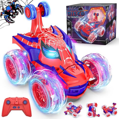 Remote Control Car Stunt RC Cars 360° Rotating with 2.4GHz Rechargeable Wheel Lights Toys Car Gift for Boys 3 4 5 6 7 8 9 10 11 12 (Red) in Kuwait