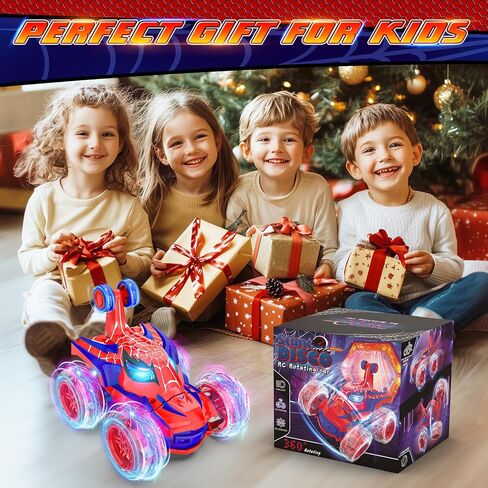 Remote Control Car Stunt RC Cars 360° Rotating with 2.4GHz Rechargeable Wheel Lights Toys Car Gift for Boys 3 4 5 6 7 8 9 10 11 12 (Red) in Kuwait