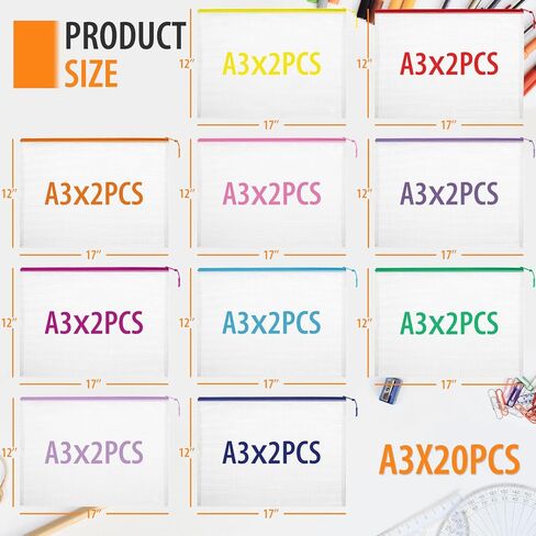 25pcs Mesh Zipper Pouch for Organization and Storage,Clear PVC Travel Zipper Bags,Multipurpose Storage Bags Suitable for Travel, School, and Office Supplies in Kuwait