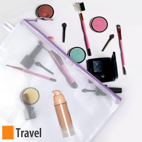 25pcs Mesh Zipper Pouch for Organization and Storage,Clear PVC Travel Zipper Bags,Multipurpose Storage Bags Suitable for Travel, School, and Office Supplies in Kuwait