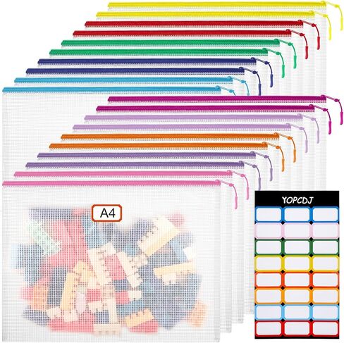 25pcs Mesh Zipper Pouch for Organization and Storage,Clear PVC Travel Zipper Bags,Multipurpose Storage Bags Suitable for Travel, School, and Office Supplies in Kuwait