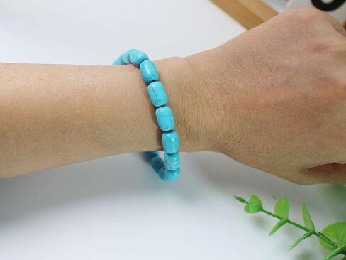Turquoise Cylinder Beads for Jewelry Making 200pcs 8 * 12mm White Stone Tube Lanyard Space Beads for Garland Keychain DIY Handmade Focal Craft Beads for Necklace Bracelet Supplies in Kuwait