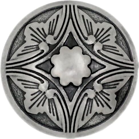 Bezelry 12 Pieces Embossed Flower Domed Metal Shank Buttons. 21mm (13/16 inch) (Antique Brass) in Kuwait