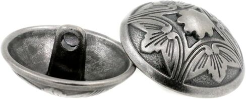 Bezelry 12 Pieces Embossed Flower Domed Metal Shank Buttons. 21mm (13/16 inch) (Antique Brass) in Kuwait