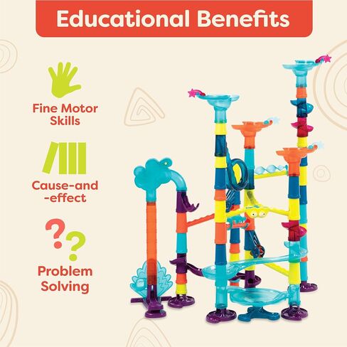 B. toys- Marble-Palooza- Marble Run Set- Developmental STEM Playset- 38-Piece Educational Building Toy- Marble Maze for Kids – 3 Years + in Saudi Arabia