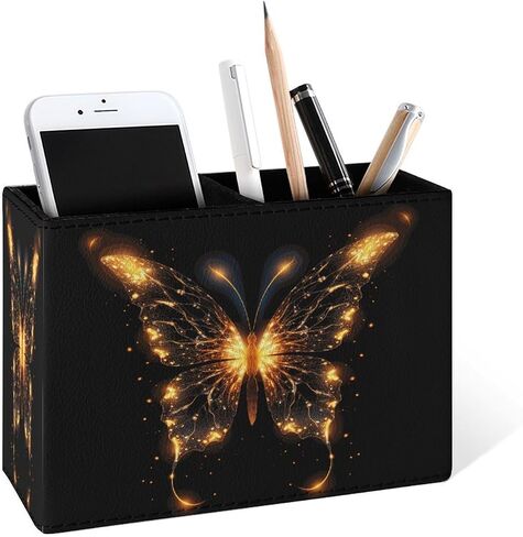 Famame Cute Cow Highland Pencil Holder for Desk, Leather Desktop Container Pen Cup Storage Study Table Pen Organizer Makeup Brush Holder for Classroom Office Home in Saudi Arabia
